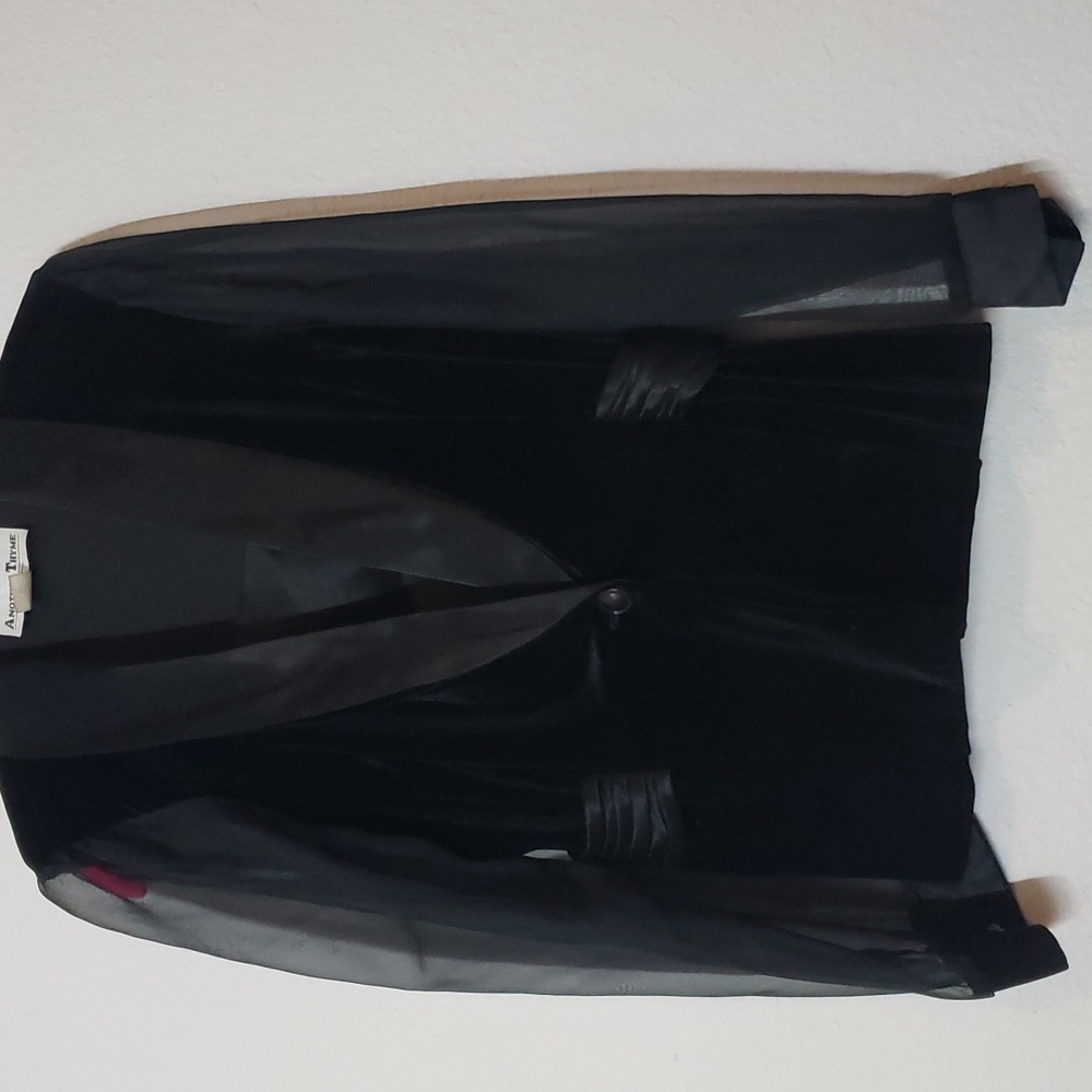 Another thyme vintage size medium velvet like and satin jacket.